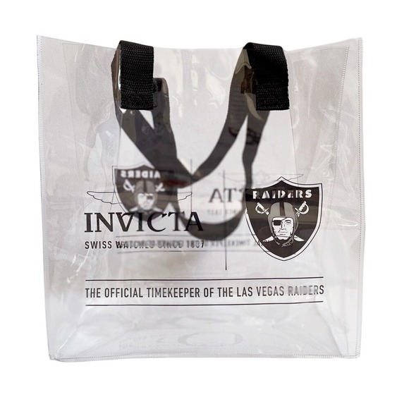 NFL Handbags - Raiders Las Vegas NFL Sporty Medium Size Clear Tote Bag